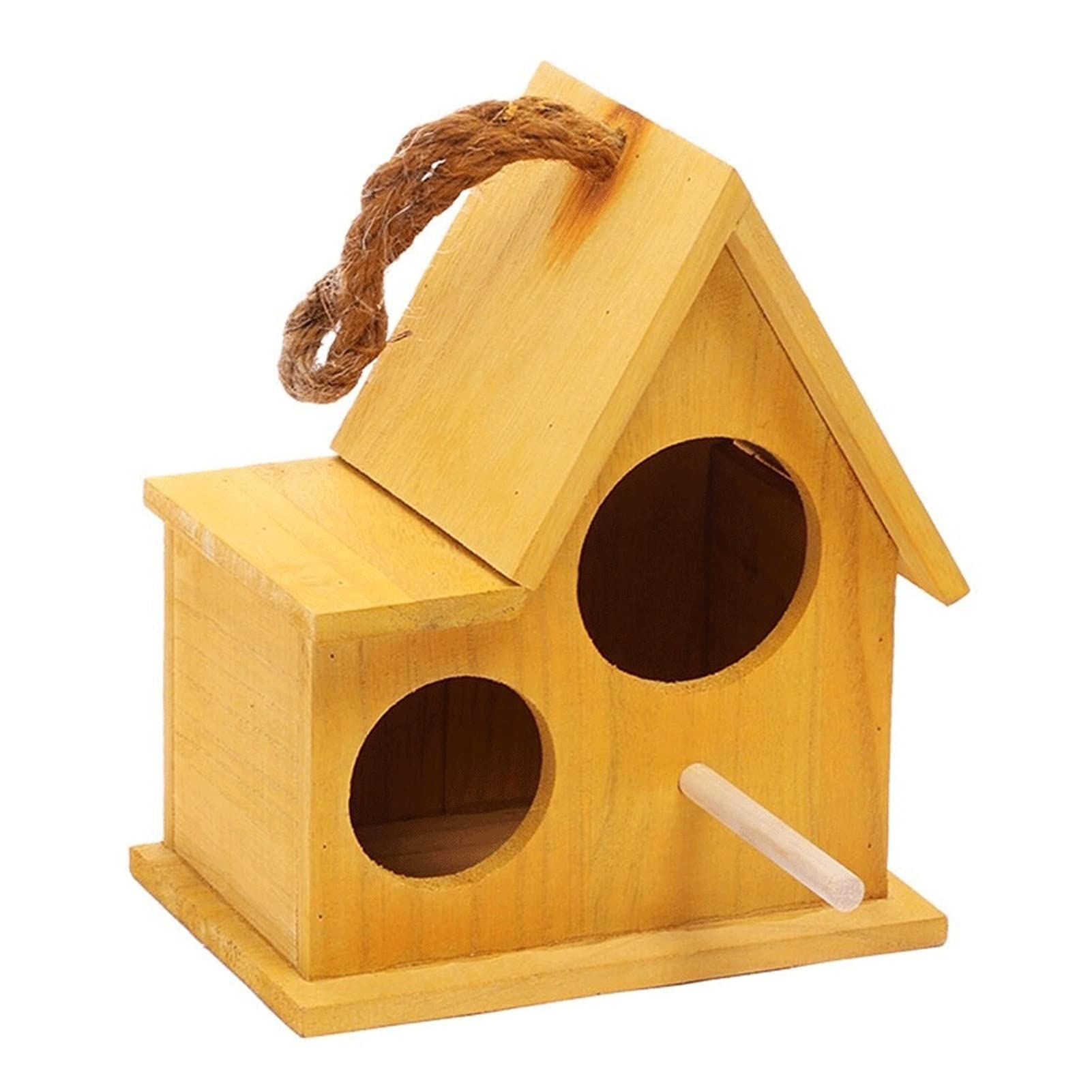 Vogelkäfige Vogelhaus aus Holz für den Außenbereich, warme Zuchtbox, Garten, Heimdekoration (braun) Vogelträger (Color : Bronze, Size : S) (Yellow M)