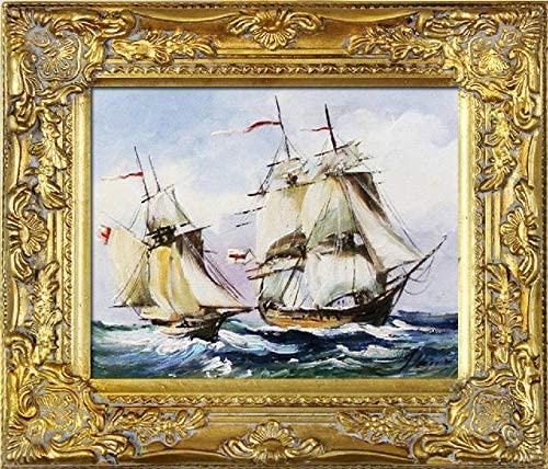 jvmoebel Gemälde Ölbild Bild Ölbilder Rahmen Bilder Schiffe Seefahrt Meer Ölgemälde 06131