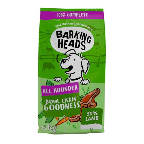 Barking Heads Trockenes Hundefutter - Chop Lickin 'Lamb - 100% natürliches, grasgefüttertes Lamm ohne künstliche Aromen, gut für die Gesundheit der Gelenke, 12 kg