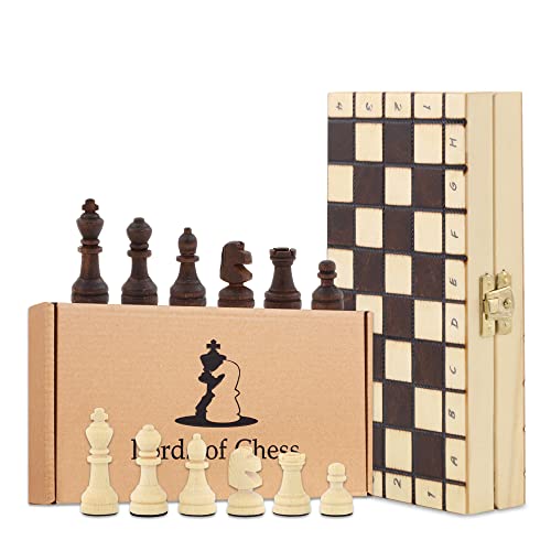 Schachspiel Schach Schachbrett Holz hochwertig 20 x 20 cm - Chess Board Set klappbar mit Schachfiguren groß für Kinder und Erwachsene