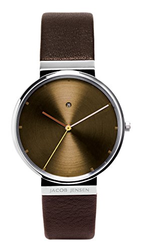 Jacob Jensen Herren Analog Quarz Uhr mit Leder Armband 843
