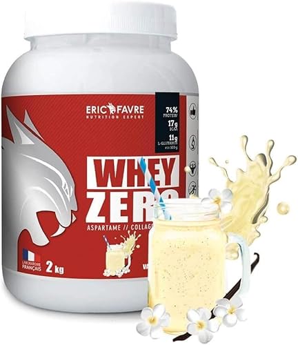 WHEY ZERO - Whey Proteinkonzentrat, Zuckerarm, Muskelaufbau & Regeneration - Französisches Labor Eric Favre - Vanille, 2Kg