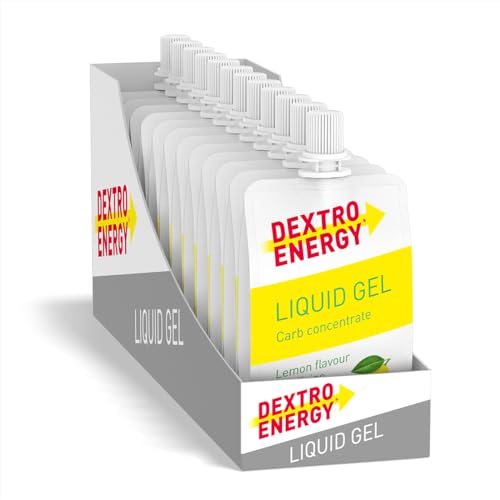 Dextro Energy Liquid Gel - vegane und kohlenhydratreiche Energieriegel Alternative für Radsport, Marathon etc. - Lemon - 12 x 60 ml (12er Pack)