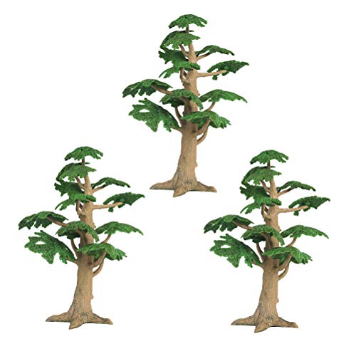 Toyvian Simulation Bäume Kiefer Modell - Kunststoff künstliche grüne Baum Micro Landschaft Pflanzenornament für Gartenhaus, 3er Pack