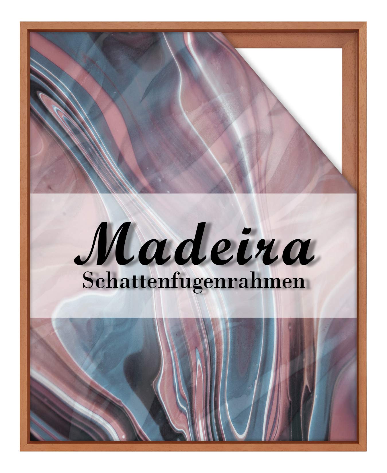 BIRAPA Madeira Schattenfugenrahmen für Leinwand 45x45 cm in Terracotta, Holzrahmen, Rahmen für Leinwände, Leerrahmen für Leinwand, Schattenfugenrahmen für Keilrahmen
