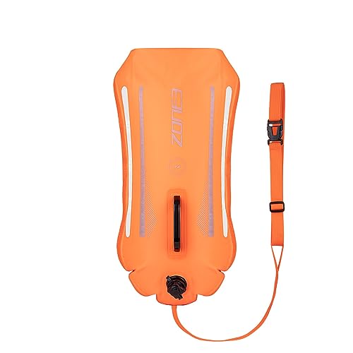 ZONE3 Recycled 2 LED Light 28L Backpack Swim Safety Buoy & Dry Bag SA23R2LBP113 - Hi-Vis Orange