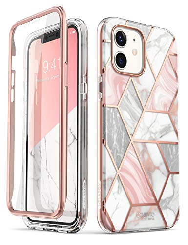 i-Blason Marmor Hülle für iPhone 12 Mini (5.4'') Glitzer Handyhülle [Cosmo] mit Displayschutz, Pink