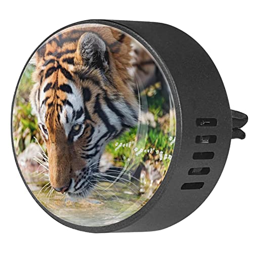 Quniao Tiger Drink Water 2PCS Custom Car Aromatherapy Air Freshener Diffuser Car Fragrance Diffuser Locket Car Diffuser Vent Clip Apply for Car, Office, Kitchen