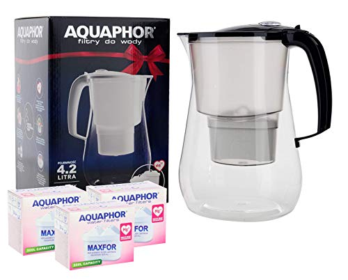 AQUAPHOR ONYX TISCHWASSERFILTER + SATZ VON 3 MAXFOR B100-25 MG+ MAGNESIUM WASSERFILTER KARTUSCHEN