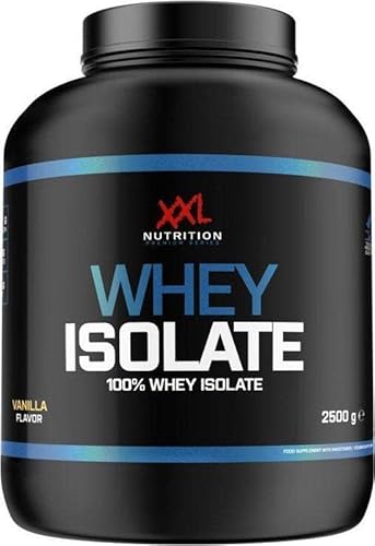 XXL Nutrition - Whey Isolate - Höchste Qualität Molkenprotein-Isolat, nur 0,8% Laktose, Aspartamfrei, Mit EAA & BCAA, Eiweiss Pulver Isolat - Geschmacksneutral - 2500 Gramm