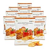 Supplify Protein Chips (Paprika, Vegan) - Eiweiß Snack zum Abnehmen oder Muskelaufbau - die leckere Alternative zu Protein-Pulver oder -Riegel (12x50g)