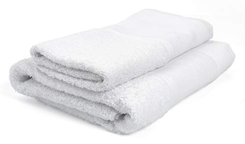 Ago.fil S.r.l. Handtuch-Set (1+1) zum Sticken, 100 % Baumwolle, weiß, 60 x 105 – 40 x 60, 2 Stück