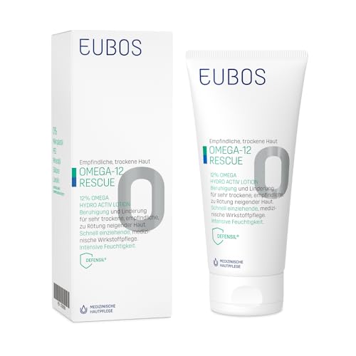 Eubos | Omega Hydro Activ Lotion | 200ml | Körperlotion für empfindliche und trockene Haut | Hautvertäglichkeit dermatologisch bestätigt | Omega-Fettsäuren | Hochwertige natürliche Öle