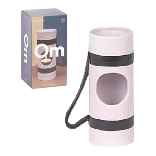 DOIY - Duftlampe für ätherische Öle - Yoga-Matte - Keramik - Kerzenbrenner - Aroma-Diffusor - Lila - 7x10x16,5 cm