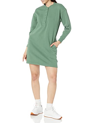 Amazon Essentials Damen Henley-Sweatshirtkleid aus Strick (erhältlich in Übergrößen), Salbeigrün, 4XL Große Größen