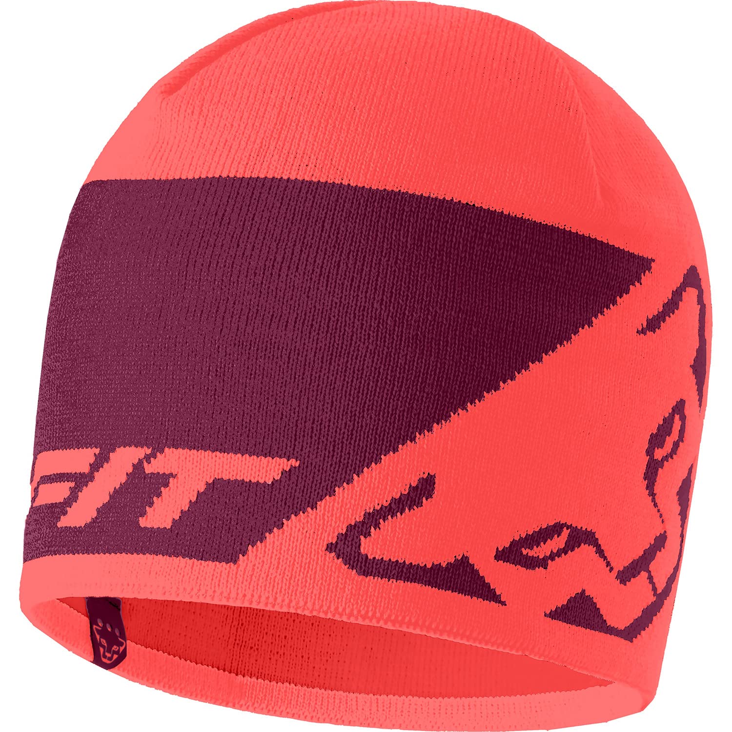 Dynafit Unisex Leopard Logo Beanie, Hot Coral/6560, Einheitsgröße