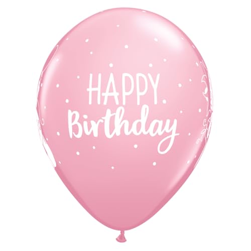 Qualatex 23678 Offizielle Lizenz Tatty Teddy Geburtstag Pink 27,9 cm / 27,9 cm Runde Latex-Partyballons (25 Stück)