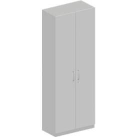 Schäfer Shop Genius Garderobenschrank TETRIS SOLID, 6 OH, 1 Fachboden, Kleiderstange, abschließbar, B 800 x T 412 x H 2239 mm, weißalu/lichtgrau