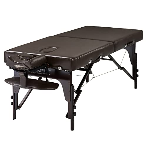 Master Massage Supreme Mobil Massageliege Kosmetikliege Therapiebett Klappbar mit Gesichtsausschnitt Holz 71cm, Braun