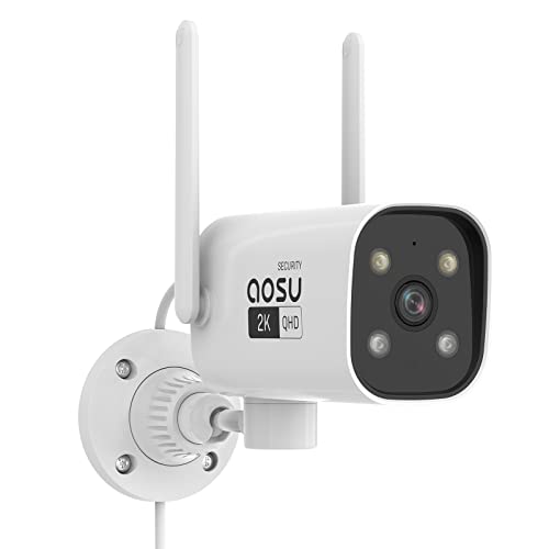 AOSU Überwachungskamera Aussen, 2,4/5GHz WLAN Kamera Outdoor mit 2K Auflösung, Personenerkennung, Automatischer Verfolgung, Vollfarb-Nachtsicht