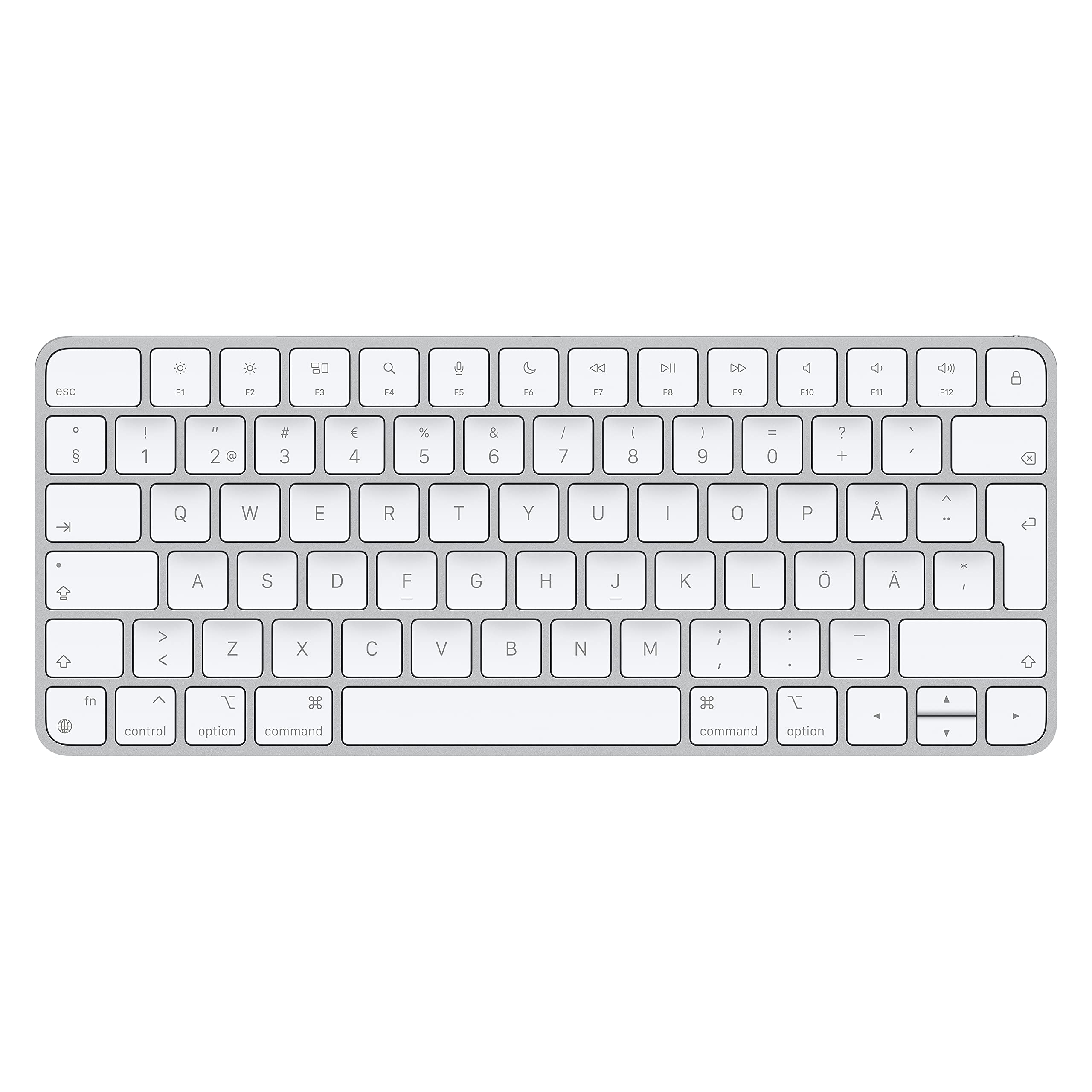 Apple Magic Keyboard: Bluetooth, wiederaufladbar. Kompatibel mit Mac, iPad oder iPhone; Schwedisch, Silber