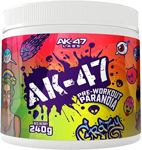 AK-47 Labs Paranoia - Pre-Workout Booster Trainingsbooster Fitness Bodybuilding - 240 g (Green Apple-Grüner Apfel)