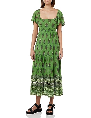 Springfield Damen Dress Kleid, grün, Medium