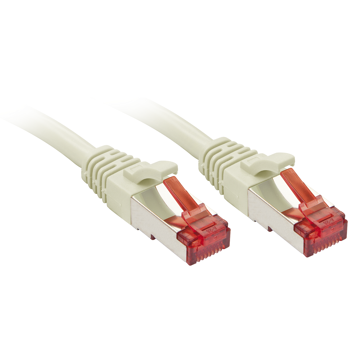 Lindy - Patch-Kabel - RJ-45 (M) bis RJ-45 (M) - 2 m - SFTP, PiMF - CAT 6e - geformt, ohne Haken - Grau (Packung mit 50)
