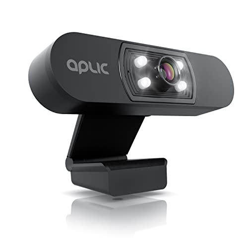 CSL - Full-HD Webcam 1080p mit Auto-Lichtkorrektur, 30 FPS mit Mikrofon, Belichtungskorrektur, USB-Anschluss, Plug & Play, Für Skype, FaceTime, Hangouts, etc. - Schwarz