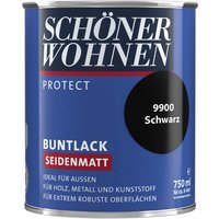 Profidur Buntlack 750 ml RAL 9900 Schwarz Seidenmatt Schöner Wohnen