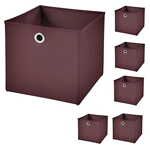 StickandShine 6er Set Braun Faltbox 28 x 28 x 28 cm Aufbewahrungsbox faltbar