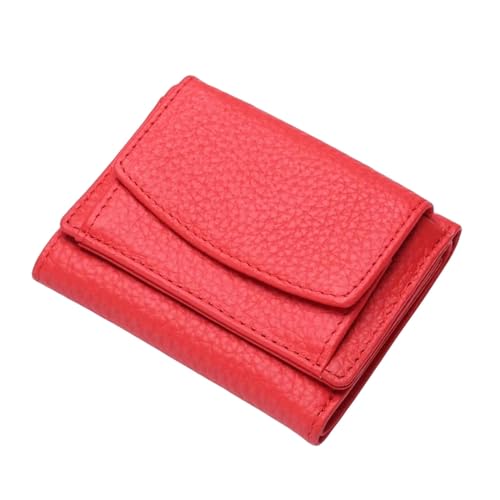 LMLXYZ Portemonnaie Pu Leder Brieftasche Hülle Für Frauen Mode Mini Münze Geldbeutel Geldbeutel Girl Kartenhalter Multifunktion-Rot