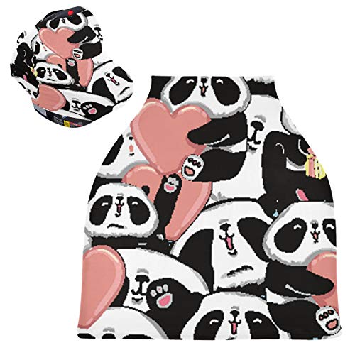Babyschale mit Baldachin für das Stillen – niedlicher Panda-Schal, Decke, atmungsaktiv, für Mädchen und Jungen