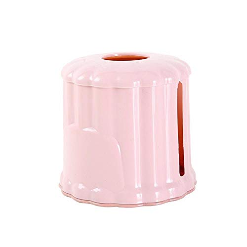 ZXGQF Tissue Box Kunststoff Runde Wasserdichte Papier Handtuchhalter Für Zuhause BüroAuto Dekoration Hotel Zimmer Tissue Box Halter, Pink