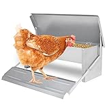 EINFEBEN Hühner Futterspender 5kg, Futterautomat mit Deckel, Automatischer Futterspender für Hühner Geflügel, Futtertrog, Wetterfester Futtertröge Geeignet für Geflügel über 1 kg