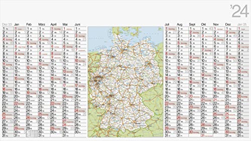 5 x Rido Plakatkalender Deutschland 114x64cm quer Kalendarium 2024