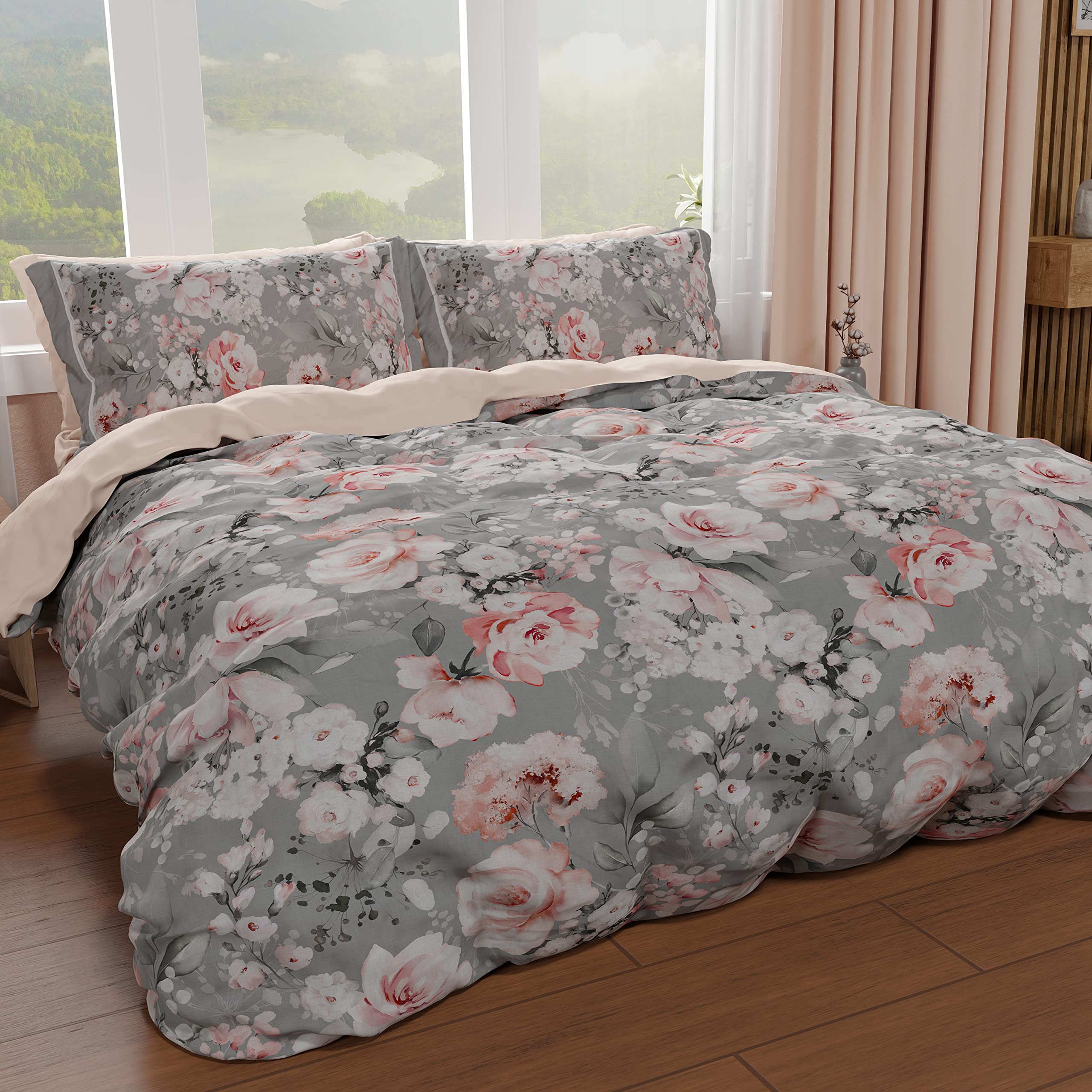 PETTI Artigiani Italiani - Bettbezug für Einzelbett, Bettbezug, Bettbezug und Kissenbezüge, 100% Made in Italy, Blumen