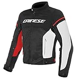 Dainese Unisex Air Frame D1 Tex Jacket Motorradjacke , Schwarz/Weiß/Rot , 60 EU