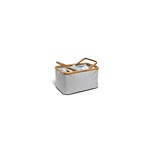 Prym 612054 Canvas & grau Fold & Store Basket, Baumwolle, grau, 45 x 30 x 22 cm