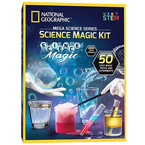 NATIONAL GEOGRAPHIC Science Magic Kit - Science Kit für Kinder mit 50 einzigartigen Experimenten und Zaubertricks, Chemie-Set und STEM-Projekt, EIN tolles Geschenk für Jungen und Mädchen