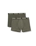 PUMA Herren Boxer Unterwäsche, Grün, M (2er Pack)