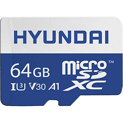 Hyundai 64GB Micro SD Karte (MicroSDXC) UHS-I Speicherkarte mit Adapter, 90MB/s (U3) 4K Video, Ultra HD, A1, V30 (SDC64GU3)