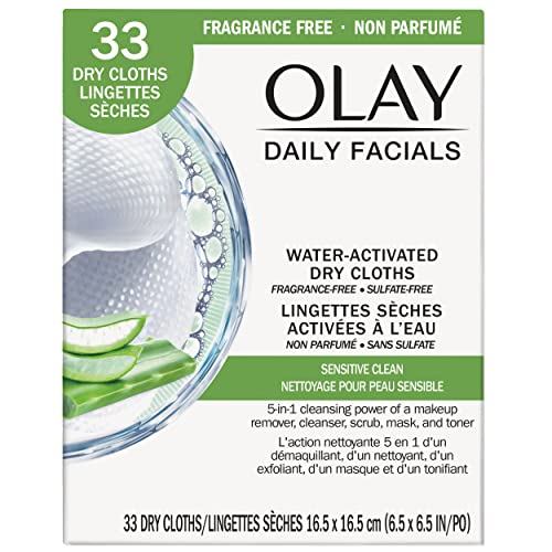 Olay Sensitive 4-In-1 Daily Facial Cloths, 33 Count (Pack Of 2) by Olay