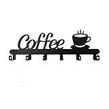 NIZEAMI Halter für Kaffeebecher, eine Wand, dekoratives Zeichen für Bar, Kaffeetassenhalter, Haken für Tasse mit Kaffeezeichen, Halter für Kaffeetasse