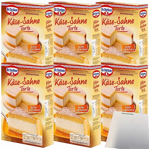Dr. Oetker Käse-Sahne Torte Backmischung 6er Pack (6x385g Packung) + usy Block