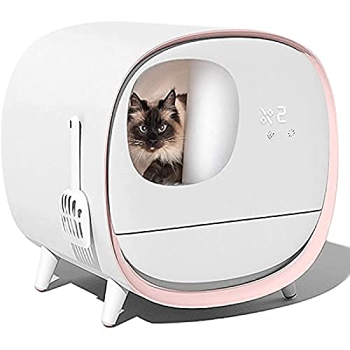 Automatic Self-Cleaning Litter Box, Fully Enclosed Electric Cleaner, Smart Toilet with Deodorant, for Cat Weight -3 Colors Available,Blau,Perfect6