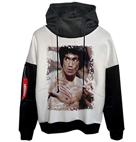 Bruce Lee Fans Hoodie Sweatshirt Männer Bruce Lee 3D-Print Pullover Hoodie, Bruec Kung Fu Hip-Hop Hoodies