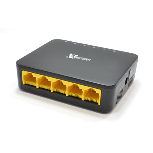 kenable 5 Port 10/100/1000 Mbps Gigabit Desktop RJ45 Ethernet Umschalter [Cat6-5 Port]