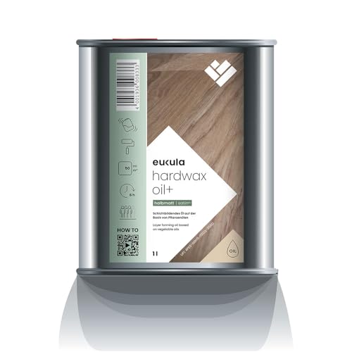 eukula hardwax oil+ halbmatt 1L | Versiegelung für Parkett- und Holzböden | schichtbildend mit natürlichem Ausdruck | Parkettversiegelung