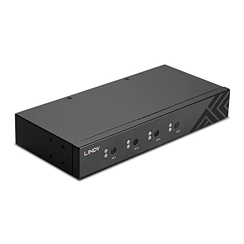 LINDY 32166 4 Port KM Switch, USB 2.0 & Audio